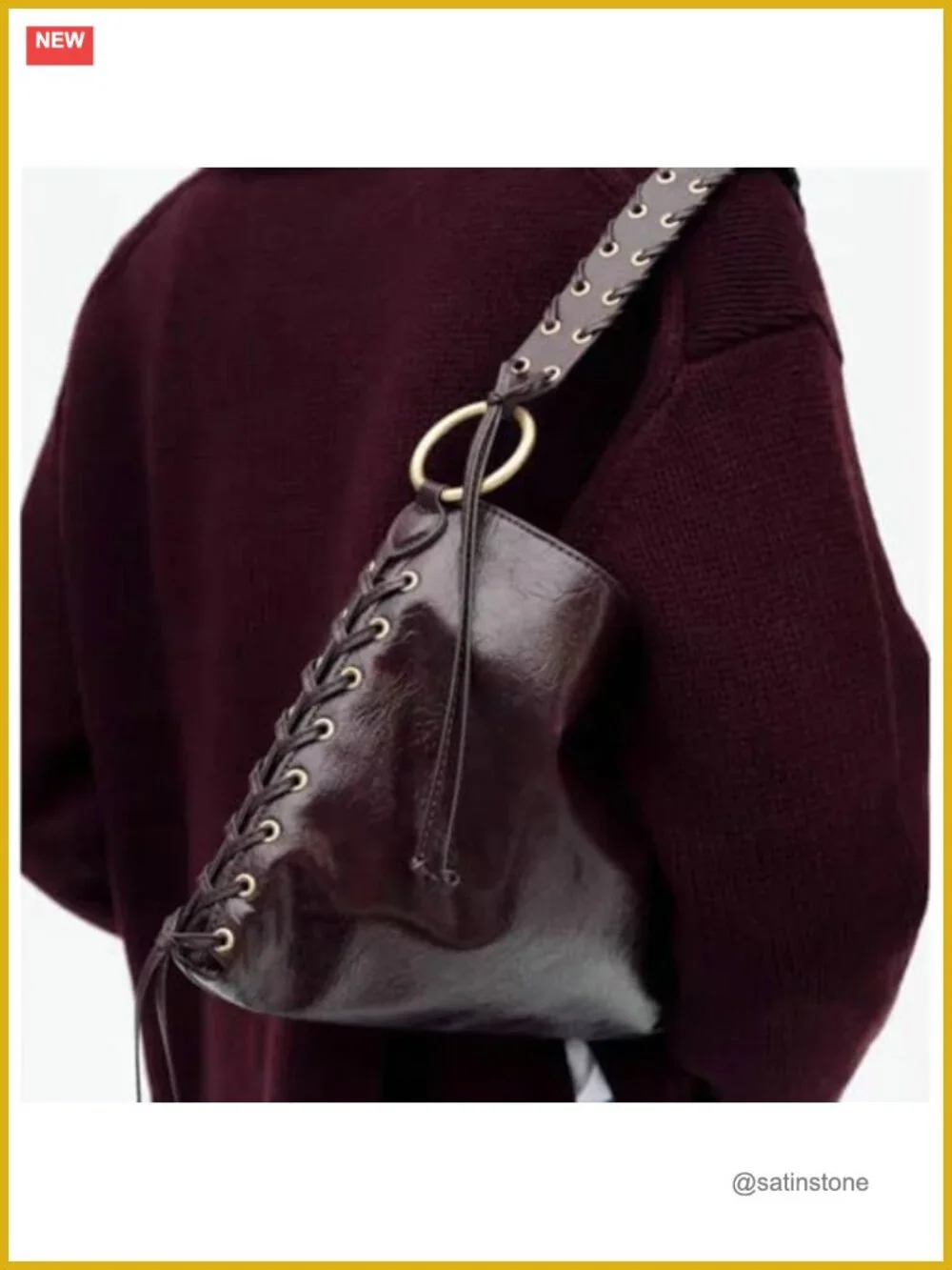 Slouchy PU Leather Crescent Hobo Bag Women Trendy Underarm Crossbody Shoulder